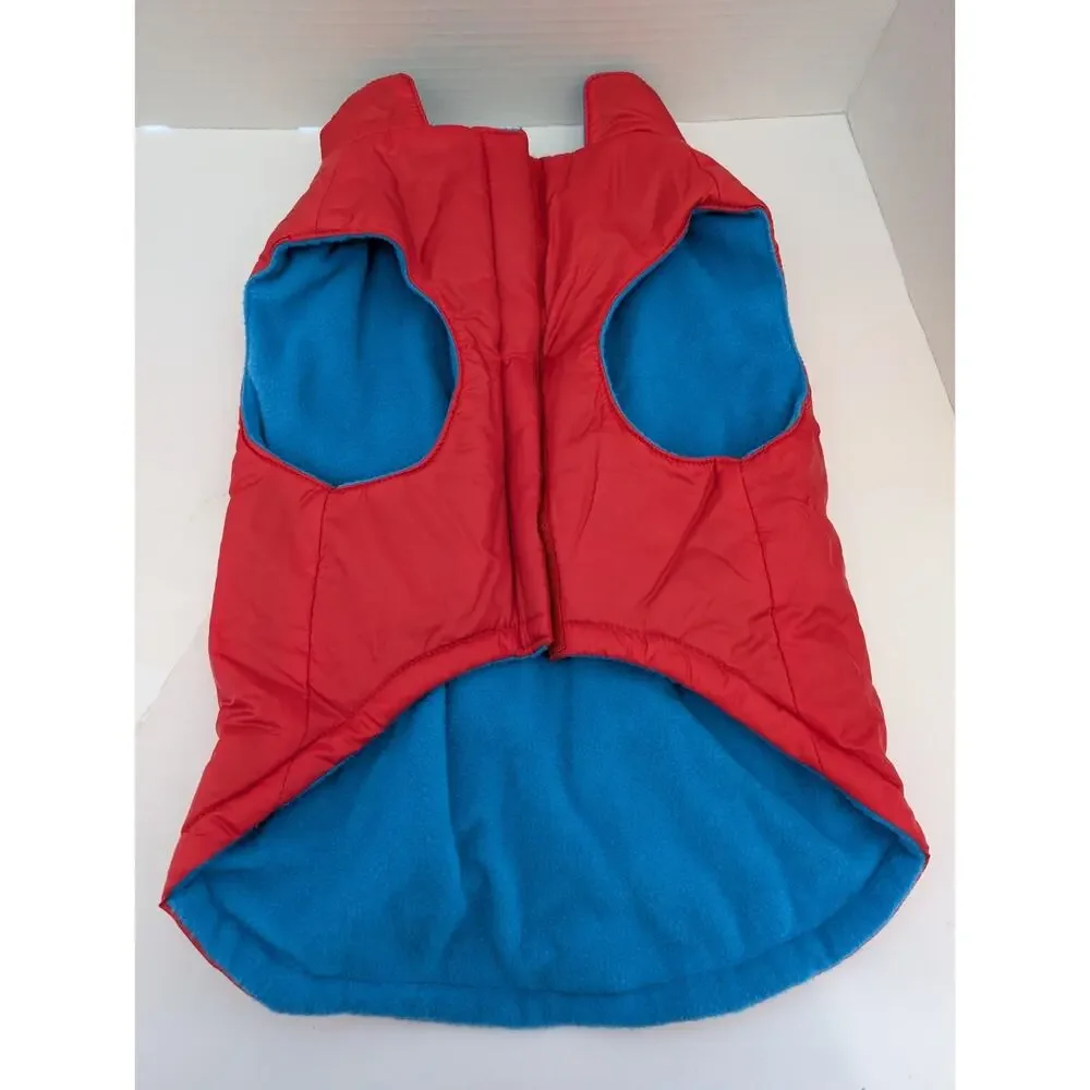 Gooby XL Sport Vest Dog Coat Red Blue Fleece Lined Jacket Built In D Ring Winter
